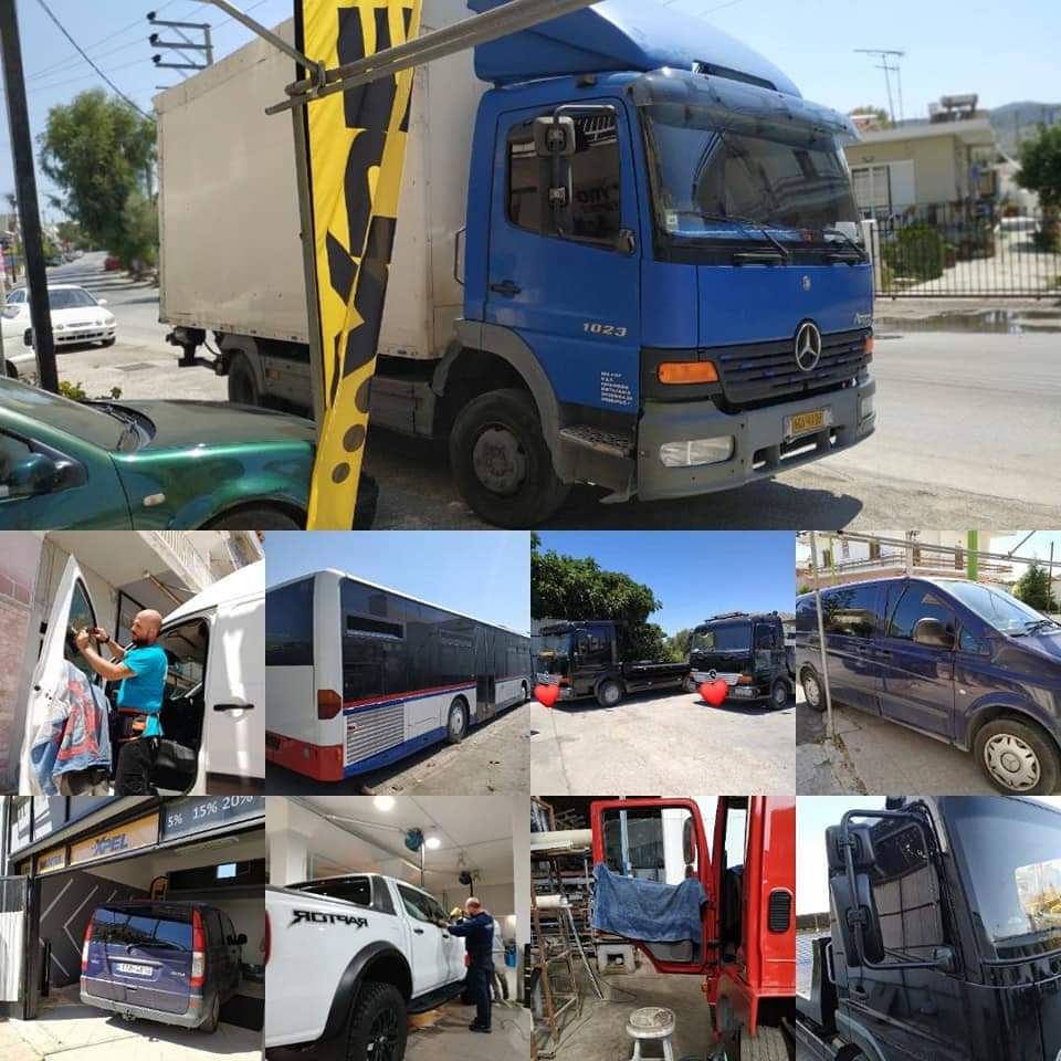 Σπασμένο τζάμι με μεμβράνη ασφαλείας